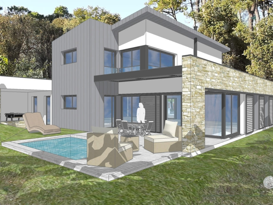 Plan d'architecte pour construction de maison à Héric, Blain, La Chevallerais, Nantes Nord